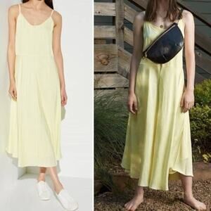Vince Double Layer Spaghetti Strap Slip Dress Lemon Glow SLIP ONLY